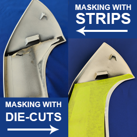 Masking with vs without die cuts